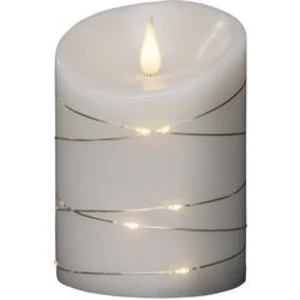 Konstsmide 1844-190 LED svíčka z vosku bílá, N/A, (Ø x v) 100 mm x 140 mm, s 3D efektem, se spínačem