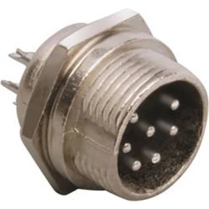 Mini DIN konektor BKL Electronic 0206013, zástrčka, vestavná rovná, pólů 4, stříbrná, měď, 1 ks