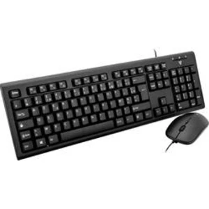 Sada klávesnice a myše V7 Videoseven CKU200FR, černá