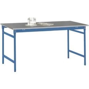 Manuflex BB3024.5007 Servírovací stolek základní stacionárně s plech krytina deska ve briliantově modrá RAL 5007, Šxhxv: 1000 x 800 x 780 mm