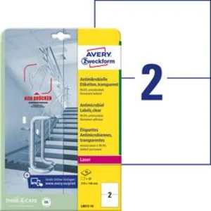 Avery-Zweckform L8012-10 etikety 148 x 210 mm poylesterová fólie transparentní 20 ks permanentní antimikrobiální štítky 10 Blatt