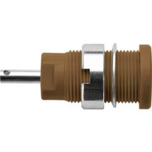 Bezpečnostní vestavná zásuvka 4 mm Schützinger DI SEB 6525 Ni / BR, hnědá, 1 ks