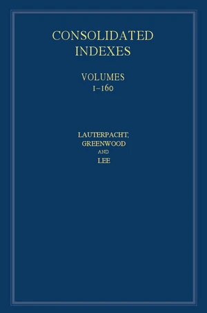 International Law Reports, Consolidated Index