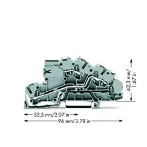 Patrová instalační svorka WAGO 2003-7659, osazení: LT, L, pružinová svorka, 5.20 mm, šedá, 50 ks