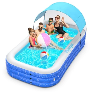 [EU/US Direct] 120"x72"x20" Hyvigor Hy-P3 Inflatable Swimming Pool With Removable Sunshine Canopy Made Of Puncture-Resis