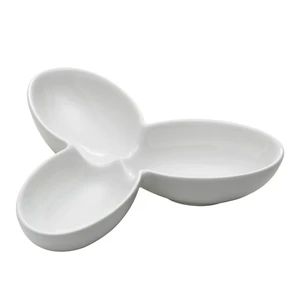 Biela porcelánová trojdielna miska Maxwell & Williams Basic, 21,5 x 21 cm