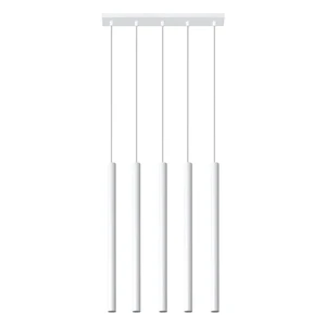 Biele závesné svietidlo Nice Lamps Fideus, dĺžka 45 cm