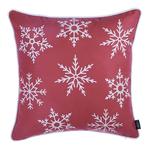 Červená obliečka na vankúš s vianočným motívom Mike & Co. NEW YORK Honey Snow, 45 × 45 cm