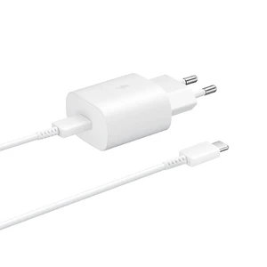 Gyorstöltő Samsung EP-TA800XWE (25W) USB-C kábellel, White