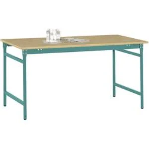 Manuflex BB3025.5021 Servírovací stolek základní stacionárně s multiplex stolní deska ve vodní modrá RAL 5021, Šxhxv: 1000 x 800 x 780 mm