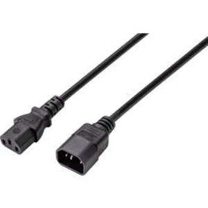 Síťový kabelové prodloužení s IEC zásuvkou Basetech BT-2336891, 3.50 m, černá