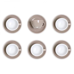 Set von Cappuccino-Tasse mit Untertasse Loveramics „Egg Taupe“, 200 ml, 6 Stk.
