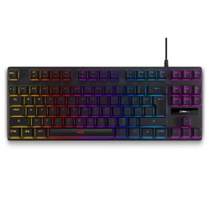 Klávesnica Niceboy ORYX K300X, CZ layout (oryx-k-300x) čierna herná klávesnica drôtová • mechanické spínače OUTEMU blue • RGB podsvietenie klávesov so