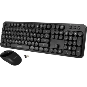 LogiLink ID0178 bezdrôtový Sada klávesnica a myše  nemecká, QWERTZ, Windows® čierna