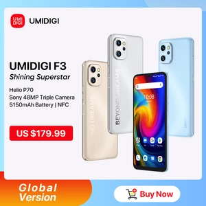 UMIDIGI F3 Phone Android Unlocked Smartphone NFC Helio P70 8GB 128GB 48MP AI Triple Camare 6.7" Display 5150mAh Cellphone
