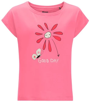 Jack Wolfskin Good Day T G 152, pink lemonade Dětské bavlněné triko