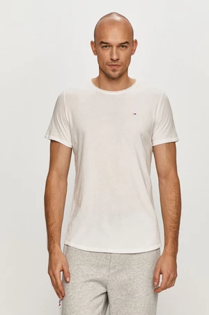 Tričko Tommy Jeans bílá barva, hladké, DM0DM09586
