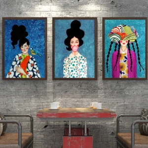 Abstract Girl Hair Flower Bird Poster Prints Room Decor Vintage Wall Art Canvas Painting Wall Pictures for Living Room