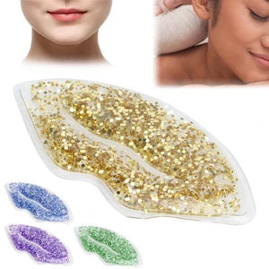 5 Colors Hot Cold Compress Lips Ice Pack Glitter Sequins Cooling Therapy Lip Gel Pack for Reduce Swelling Lips Care Tools