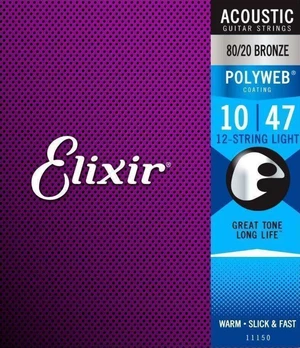 Elixir 11150 Polyweb 12 10-47 Struny pre akustickú gitaru