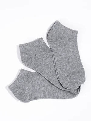 Nízké dámské šedé ponožky - trojbalení