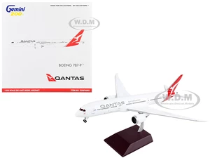Boeing 787-9 Commercial Aircraft "Qantas Airways - Spirit of Australia" White with Red Tail "Gemini 200" Series 1/200 Diecast Model Airplane by Gemin