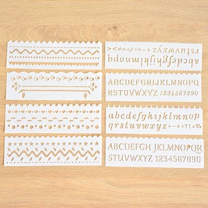 8 PCS Stencils Painting Drawing Templates Letter Molds Lace Ruler Alphabet Child