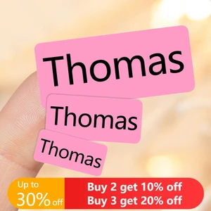 3size Custom Pink Waterproof Name Sticker Personalized First Name Tag Children Stationery Pencil Scrapbook School Supplies Lable