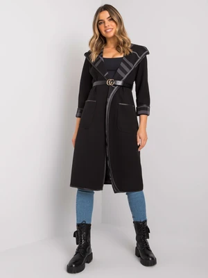 Lady's black coat with belt