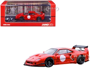 LBWK (Liberty Walk) F40 Red with Graphics 1/64 Diecast Model Car by Inno Models