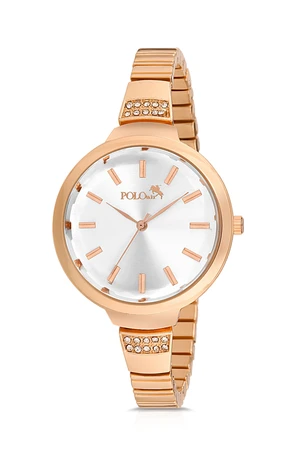 Polo Air Elegant Band Crystal Glass Women Wristwatch Copper Color