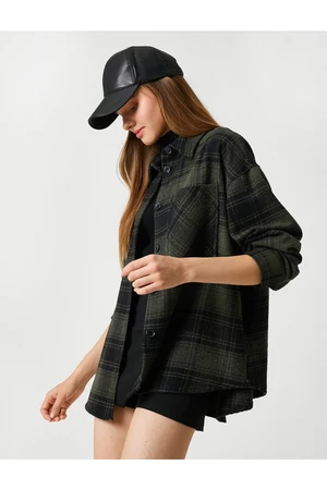 Koton Lumberjack Shirt with Back Printed Long Sleeve