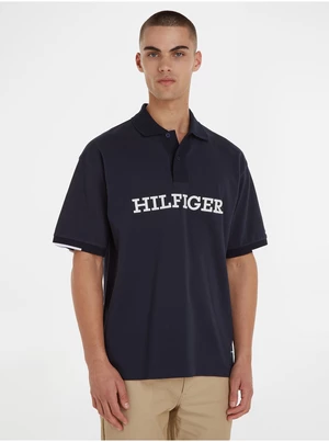 Tmavě modré pánské polo tričko Tommy Hilfiger - Pánské