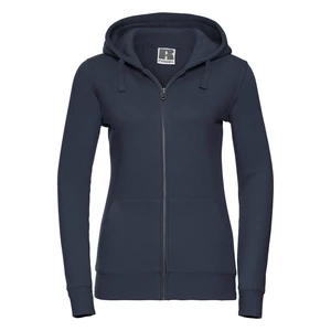 Navy blue women's sweatshirt with hood and zipper Authentic Russell