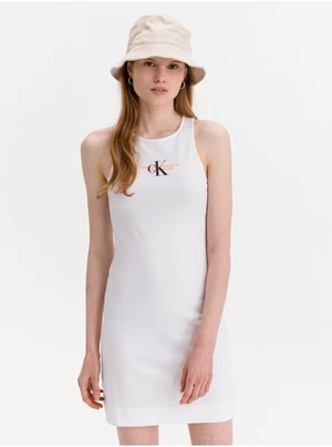 Bílé dámské šaty Urban Logo Calvin Klein Jeans - Dámské