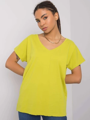 Cotton V-neck T-shirt, light green