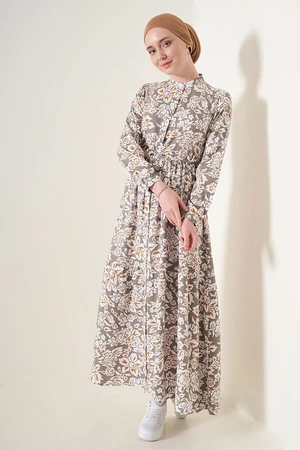 Bigdart Patterned Judge Collar Dress