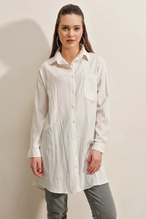 Bigdart 5884 Long, woven Shirt - White
