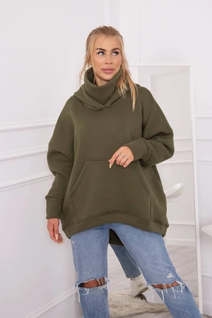 Oversize insulated sweatshirt in khaki color