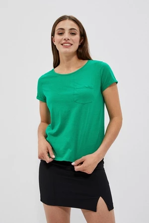 Cotton T-shirt with Moodo Pocket - Green