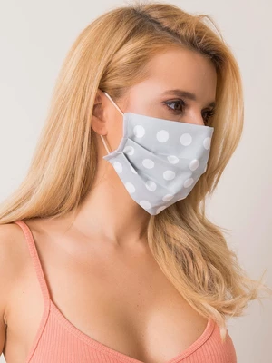 Grey and white protective mask