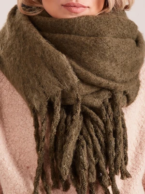 Green knitted scarf