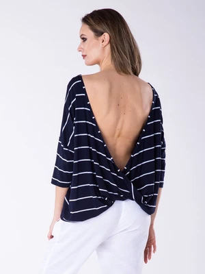 Look Made With Love Woman's Blouse 311 Paris Navy Blue/White
