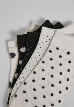 No Show Socks Dots 5-Pack White/Black