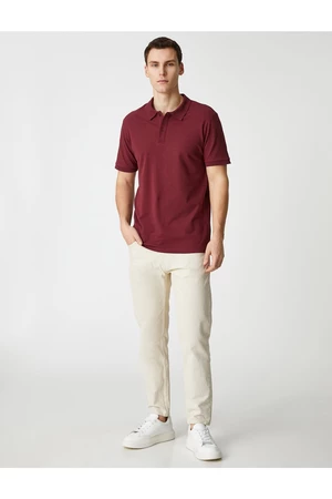 Koton Basic T-Shirt Polo Neck Slim Fit with Buttons.