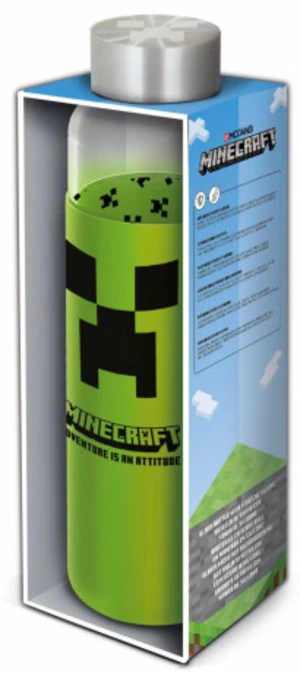 Skleněná láhev s návlekem Minecraft 585 ml