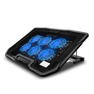 Laptop Cooler Notebook Cooling Pad with 6 Fan LED Radiator Dual USB Adjustable Stand