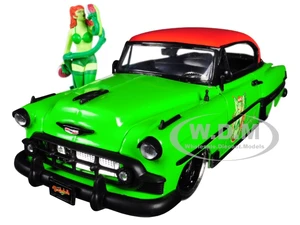 1953 Chevrolet Bel Air Green and Red Top with Poison Ivy Diecast Figure "DC Comics Bombshells" Series 1/24 Diecast Model Car by Jada