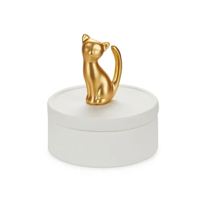 Biela porcelová dóza na šperky Balvi Cat