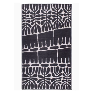 Čierny obojstranný vonkajší koberec z recyklovaného plastu Fab Hab Serowe Black, 120 x 180 cm